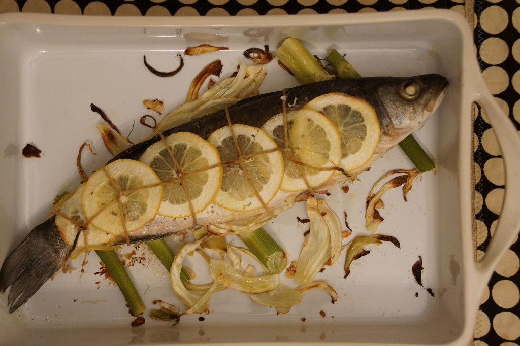 Mediterranean Sea Bass Baked with Lemon & Fennel