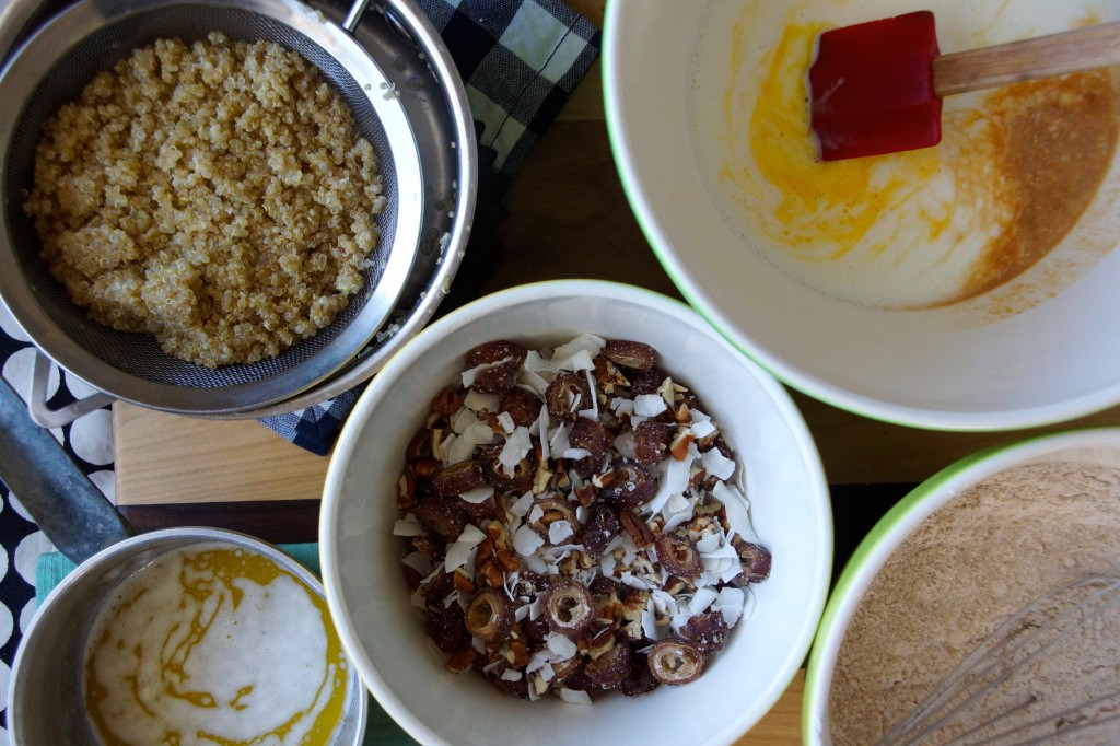Date, Coconut & Pecan Quinoa Muffins