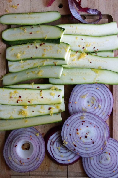 Grilled Zucchini & Red Onions