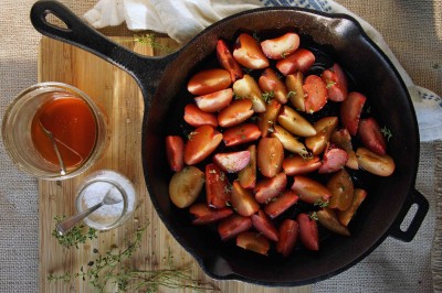 Honey, Thyme & Olive Oil Roasted Plums