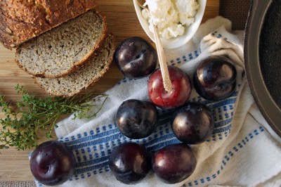 Plums, Ricotta & Seedy Bread