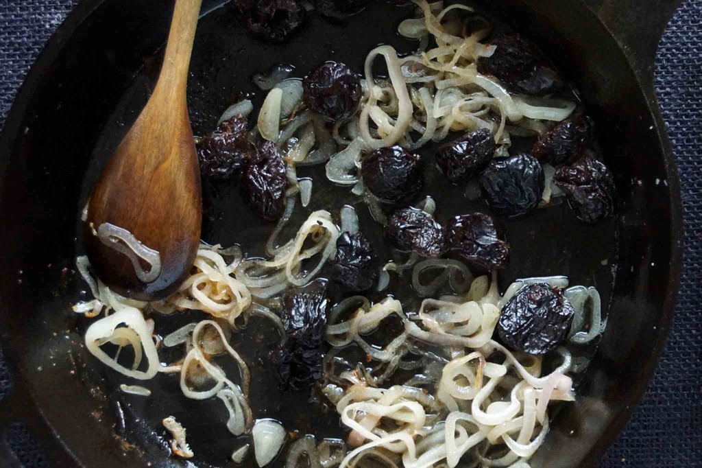 Sauteed Shallots and Prunes with Brandy