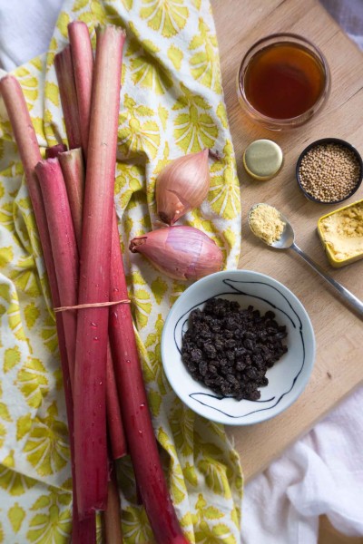 Rhubarb, Shallots, Mustard, Currants