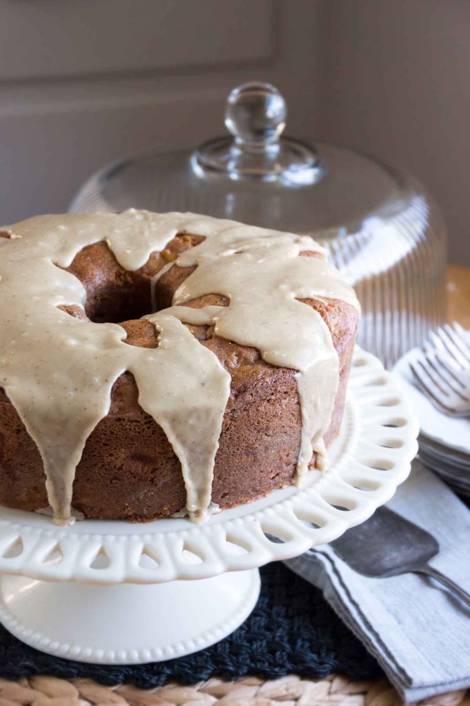 Apple & Walnut Cake with Brown Butter-Maple Glaze